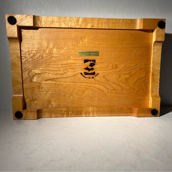 Bird’s-Eye Creations Birdseye Maple Jewelry Box Green Velvet USA Handmade